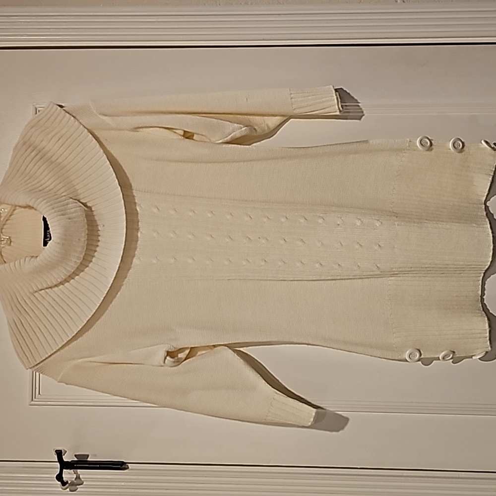 Takara Beige Cowl neck 3/4 length sleeve sweater
